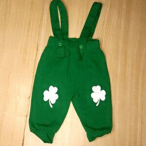 Unbranded Infant Boys Green Knit St. Patrick's Day Overalls 3-6 Months